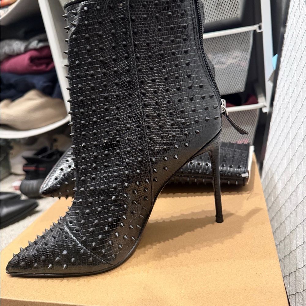 Steve Madden Black Spiked Heeled Boots